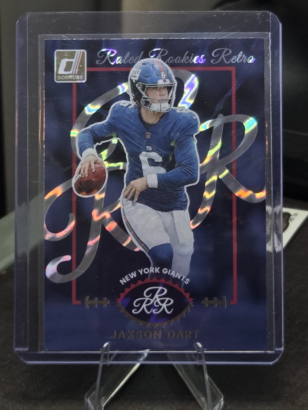 Panini Red and Blue Jaxson Dart Rated Retro Card
